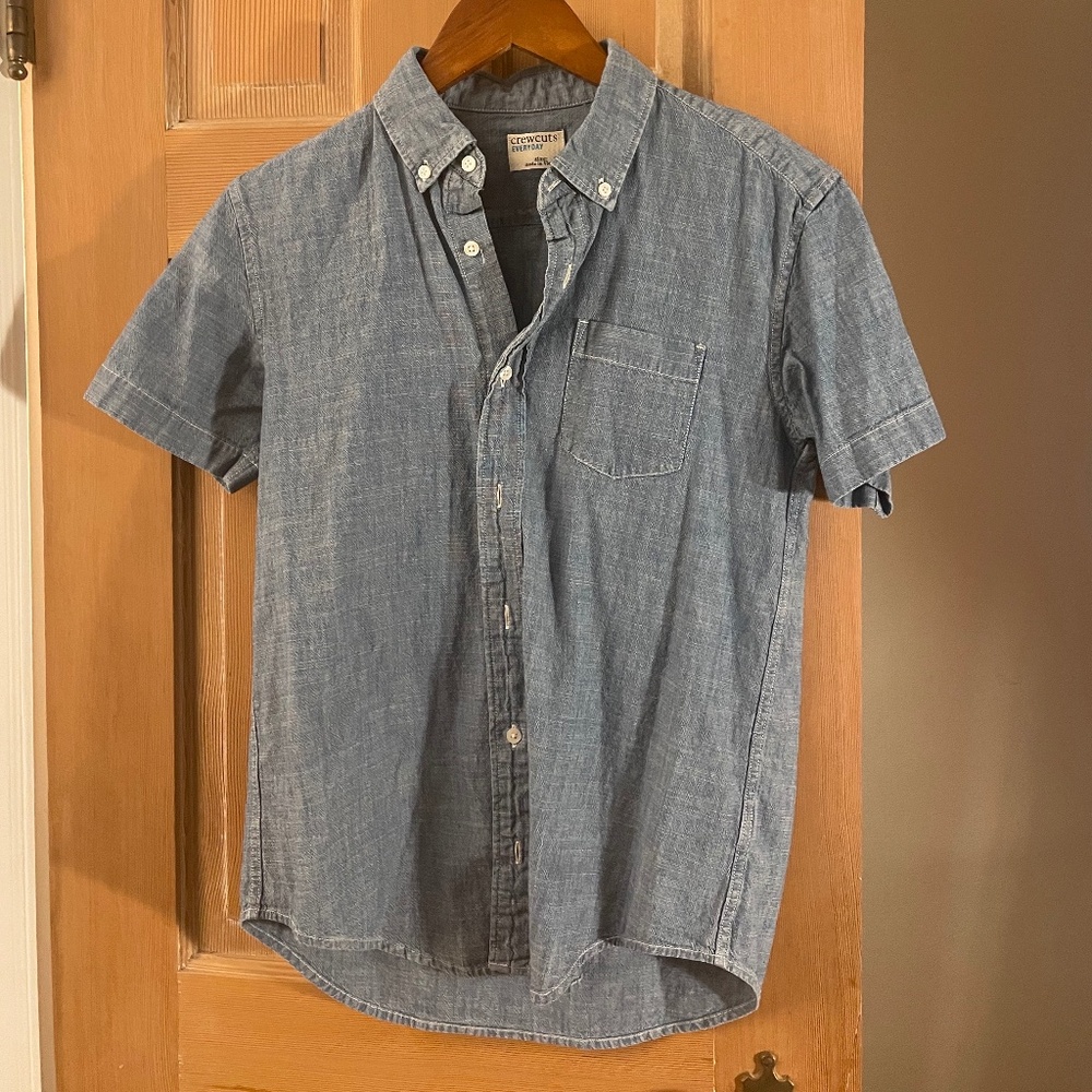 Boy's Crewcuts Chambray Short Sleeve Button up
